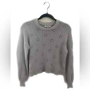 Madewell purple nit sweater with flower details. size (xs)